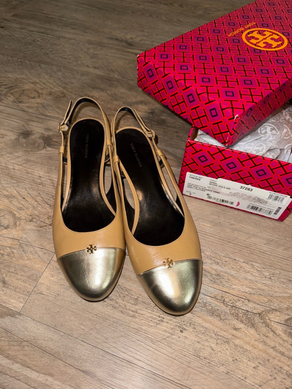 Tory Burch Cap-Toe Slingback Pumps